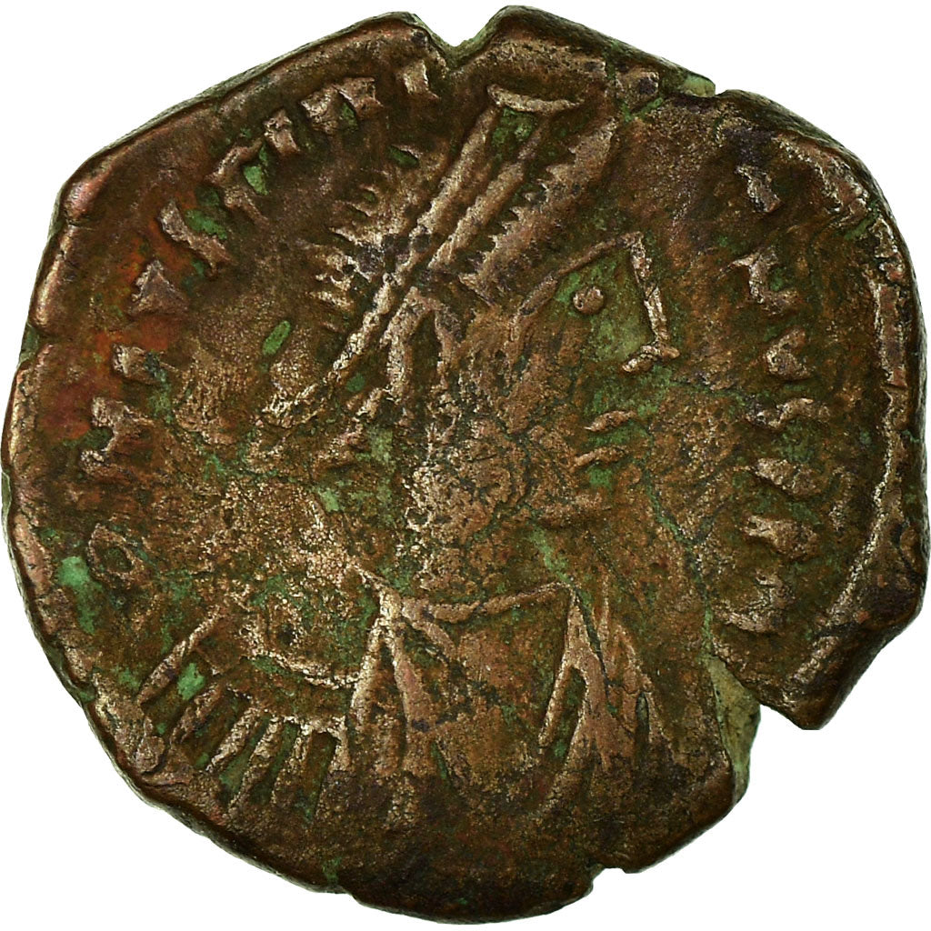 Moneta, Justinian I, Pentanummium, 542-546, Antioch, BB, Rame, Sear:241