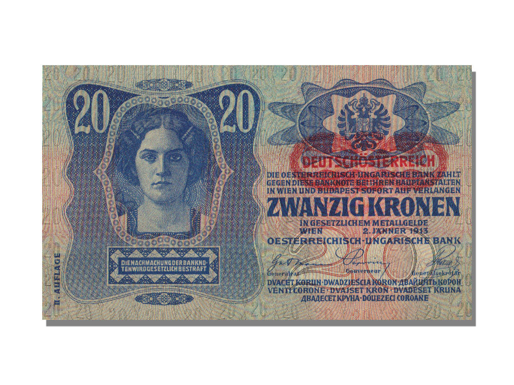 Austria, 20 Kronen, 1913, KM #52, 1913-01-02, UNC(65-70), 678039