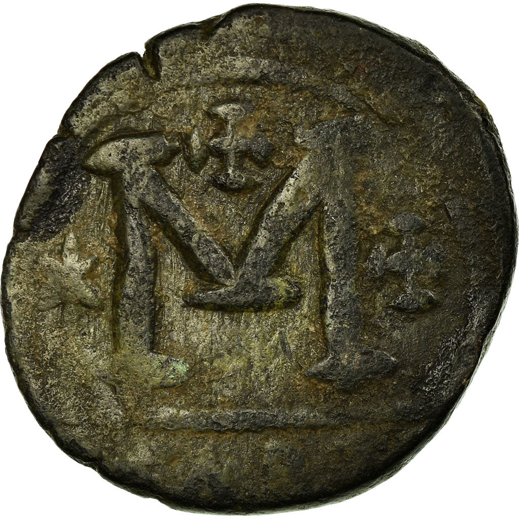 Moneta, Justinian I, Follis, 527-565 AD, Carthage, VF(20-25), Miedź, Sear:257