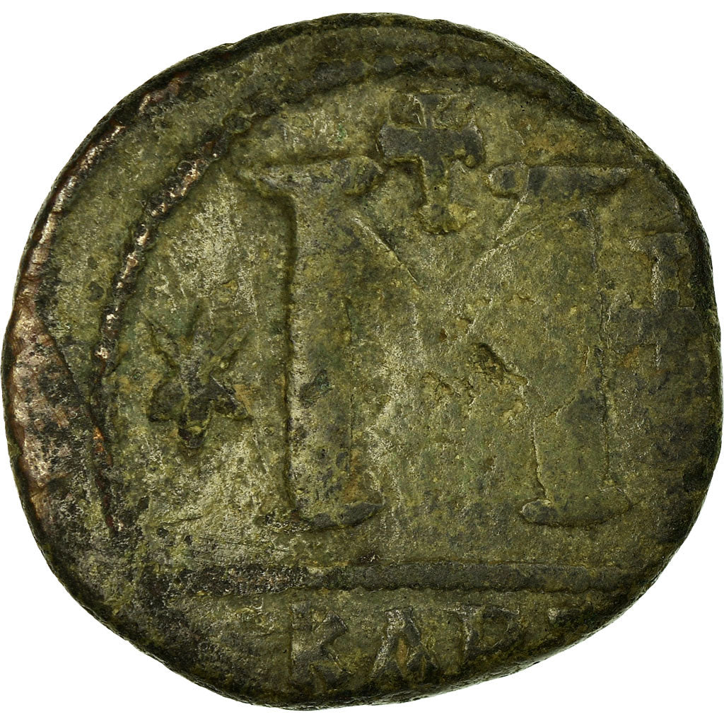 Monnaie, Justinien I, Follis, 527-565 AD, Carthage, TB, Cuivre, Sear:258