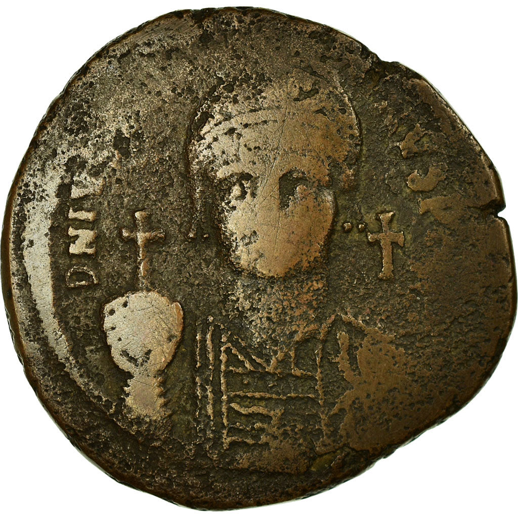 Moeda, Justinian I, Follis, 527-565 AD, Carthage, VF(30-35), Cobre, Sear:267