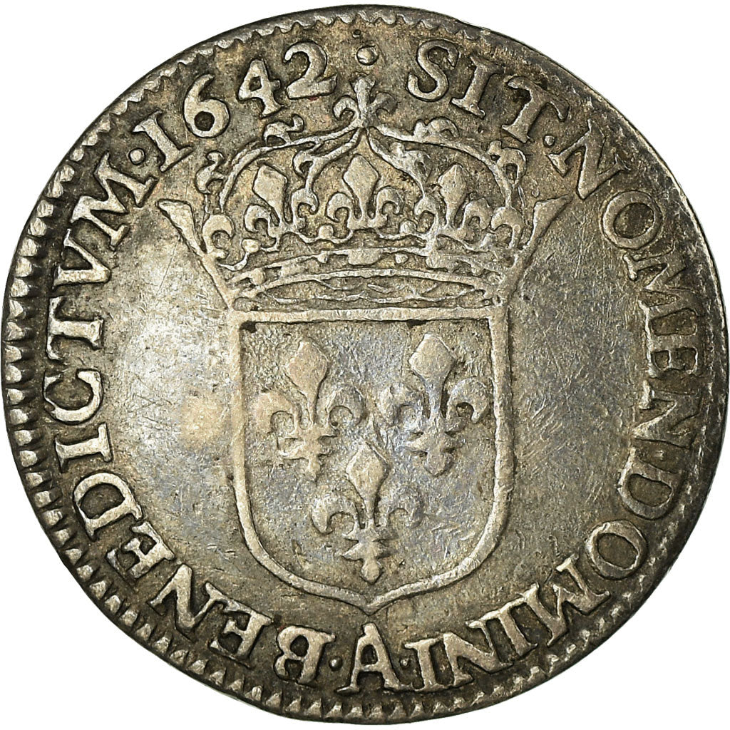 Monnaie, France, Louis XIII, 1/12 Ecu, 1642, Paris, 1er poinçon de Warin, TB+