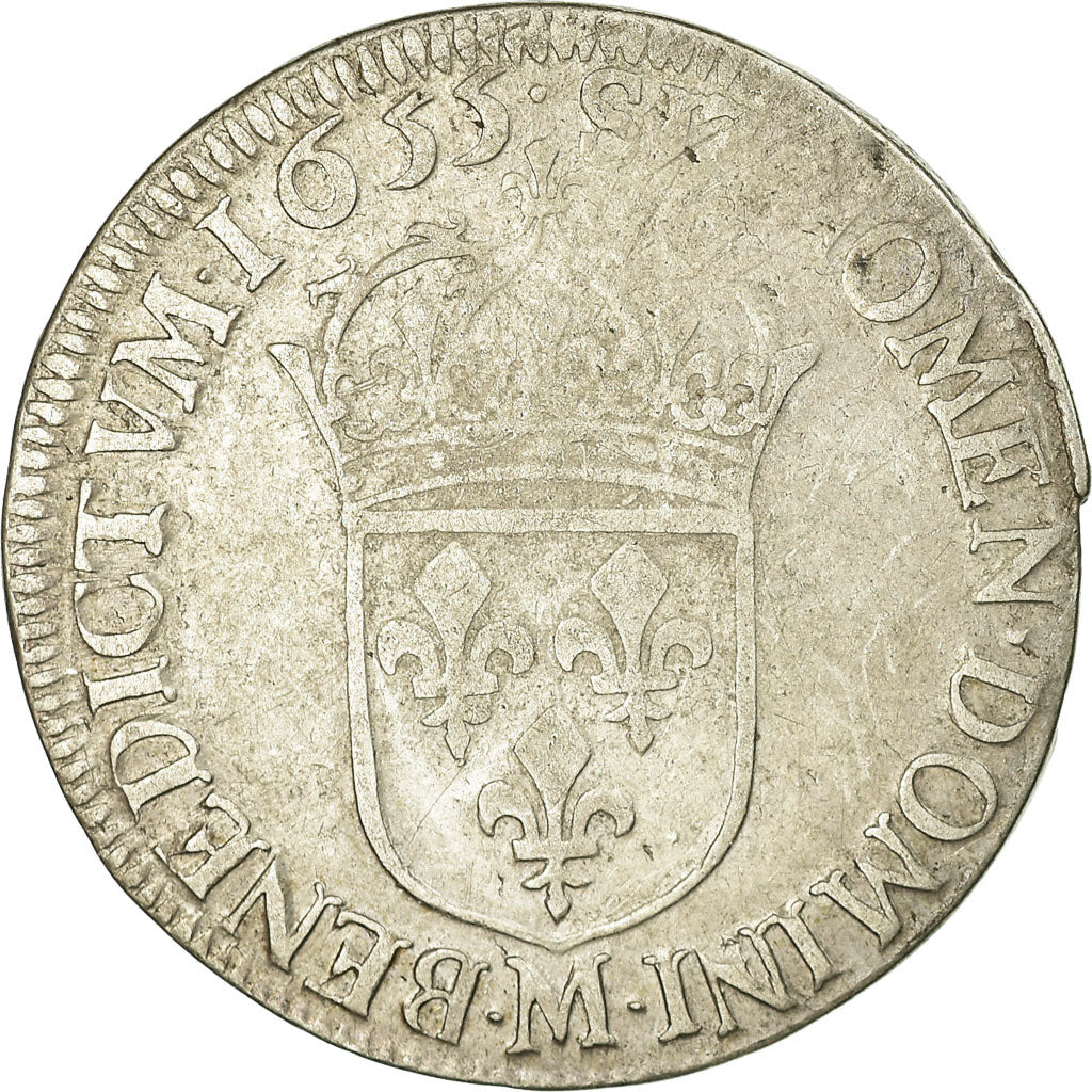 Munten, Frankrijk, Louis XIV, 1/2 Écu à la mèche longue, 1655, Toulouse, FR