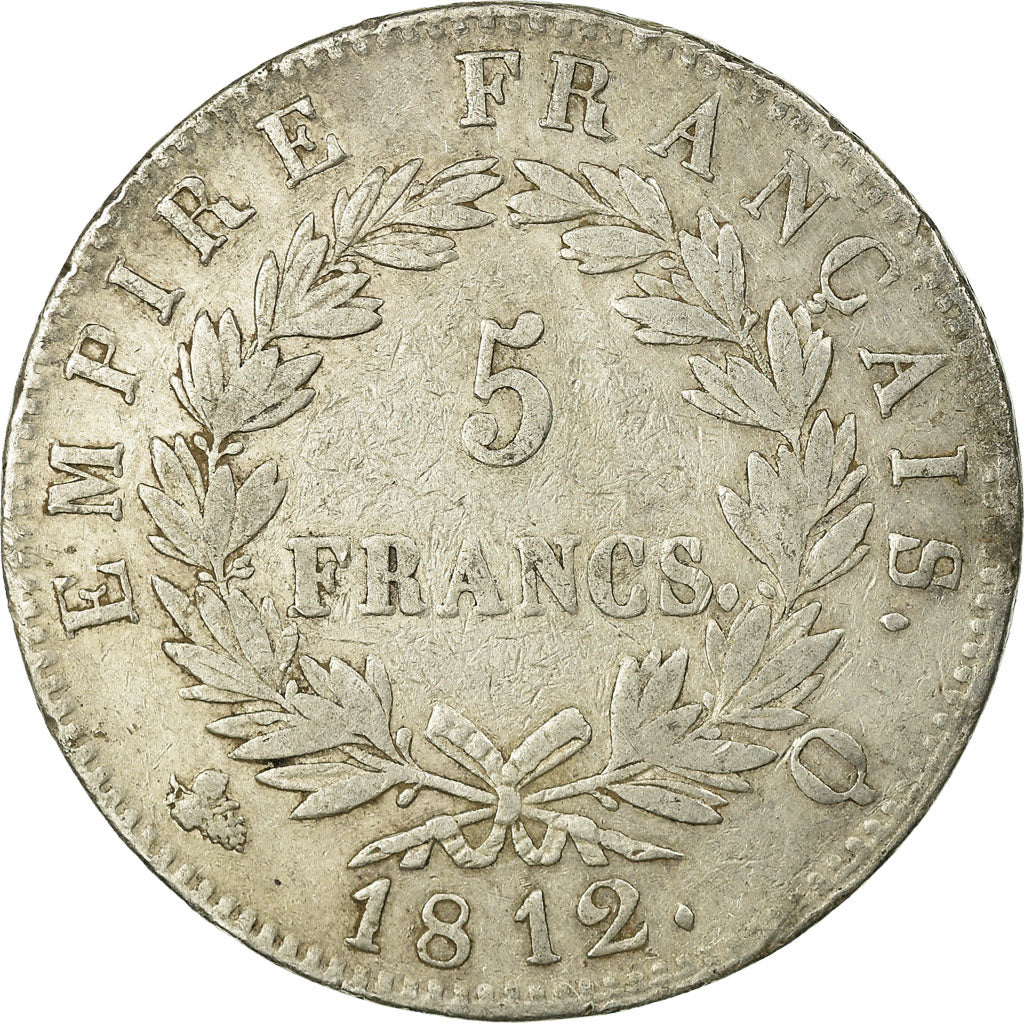 Monnaie, France, Napoléon I, 5 Francs, 1812, Perpignan, TB, Argent