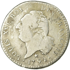 Moneta, Francja, Louis XVI, 15 Sols, 1792, Lille, VF(20-25), Srebro, Gadoury:36