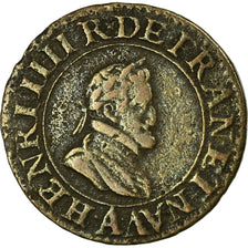 Moneta, Francja, Henri IV, Double Tournois, 1603, Paris, VF(30-35), Miedź