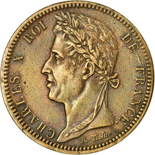 Moneta, Colonie francesi, Charles X, 10 Centimes, 1828, Paris, BB+, Bronzo