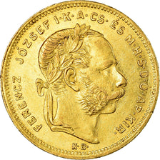 Moneta, Węgry, Franz Joseph I, 8 Forint 20 Francs, 1877, Kremnitz, AU(50-53)