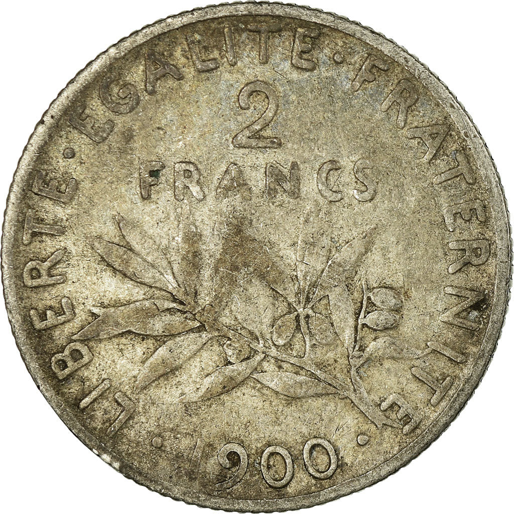 Moeda, França, Semeuse, 2 Francs, 1900, Paris, VF(20-25), Prata, KM:845.1