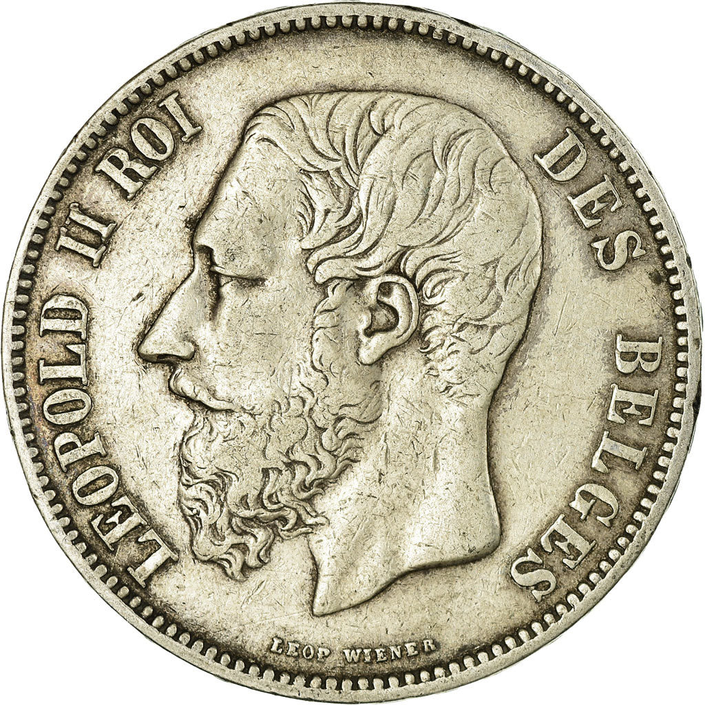 Coin, Belgium, Leopold II, 5 Francs, 5 Frank, 1868, VF(30-35), Silver, KM:24