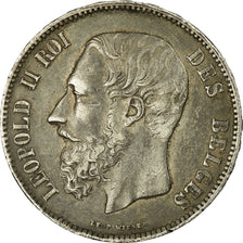 Monnaie, Belgique, Leopold II, 5 Francs, 5 Frank, 1869, Coins désaxés, TTB