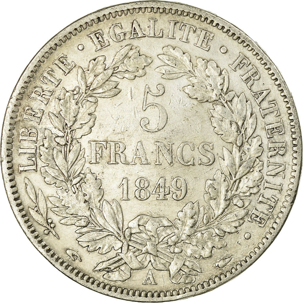 Münze, Frankreich, Cérès, 5 Francs, 1849, Paris, SS, Silber, KM:761.1