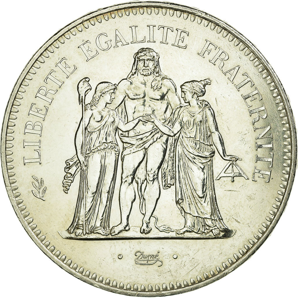 Monnaie, France, Hercule, 50 Francs, 1974, Paris, Tranche fautée, SUP, Argent