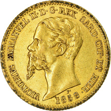 Moeda, ESTADOS ITALIANOS, SARDINIA, Vittorio Emanuele II, 20 Lire, 1858, Genoa