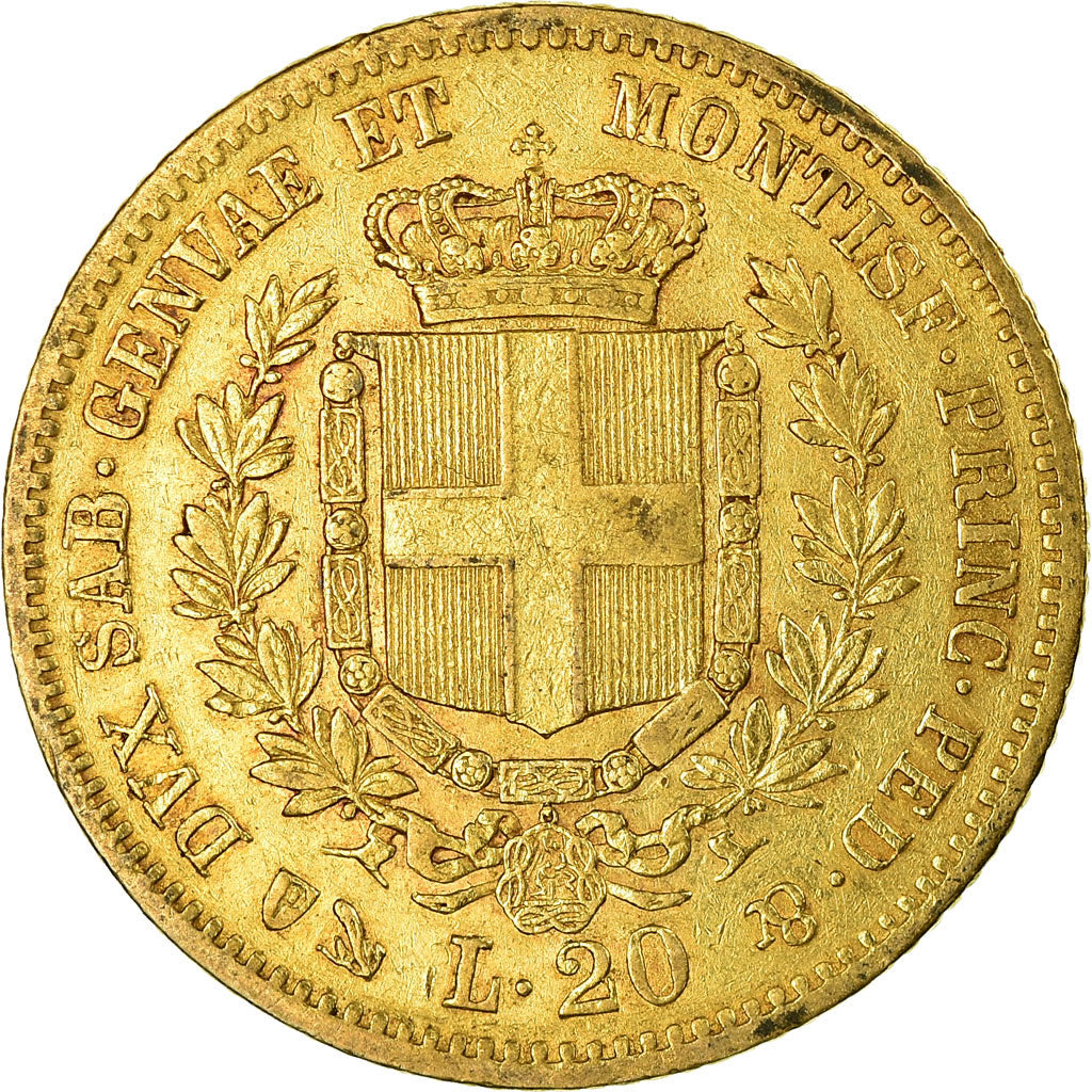 Moneda, Estados italianos, SARDINIA, Vittorio Emanuele II, 20 Lire, 1859