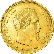 Munten, Frankrijk, Napoleon III, 10 Francs, 1858, Paris, ZF, Goud, KM:784.3
