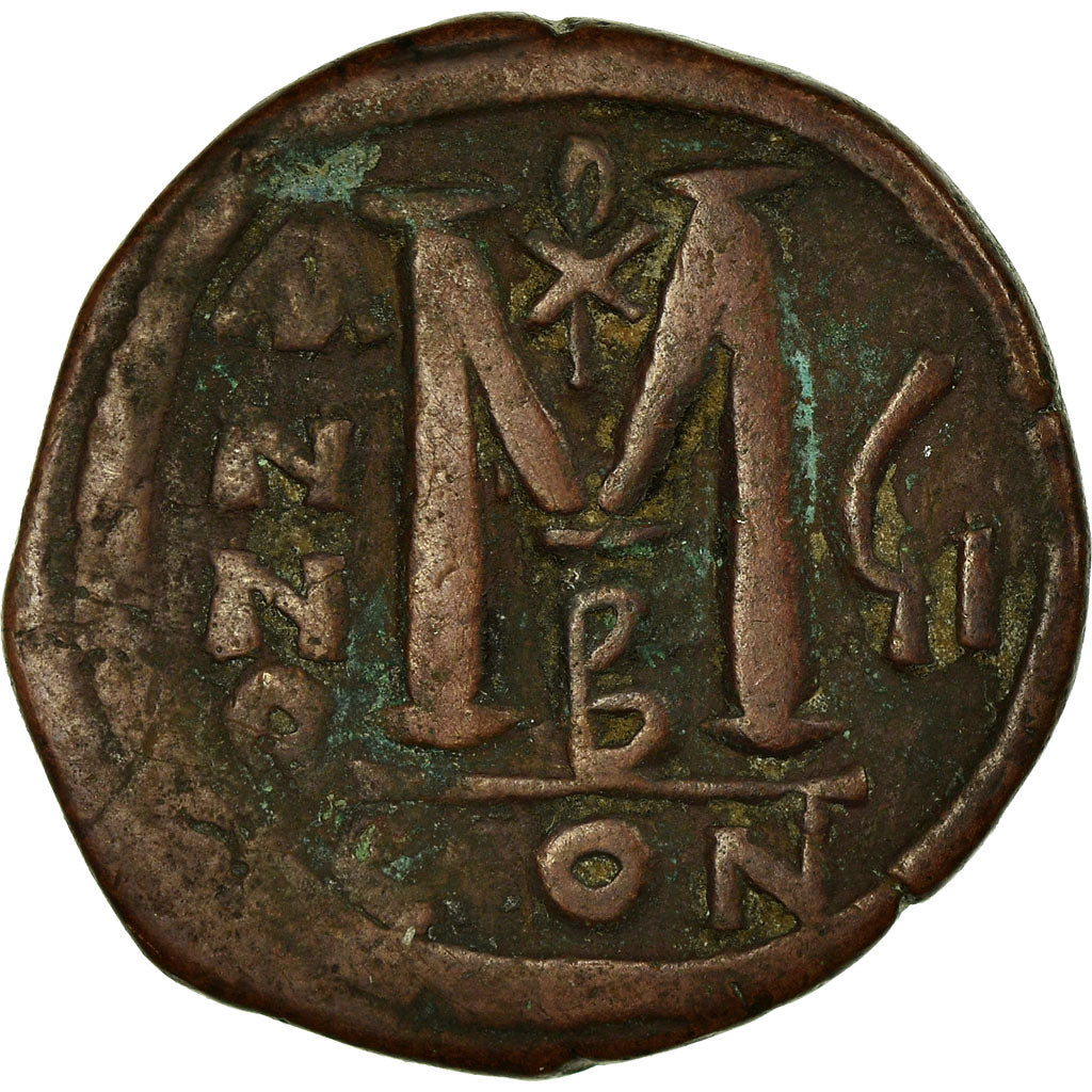 Münze, Justin II, Follis, 571-572, Constantinople, S, Kupfer, Sear:360