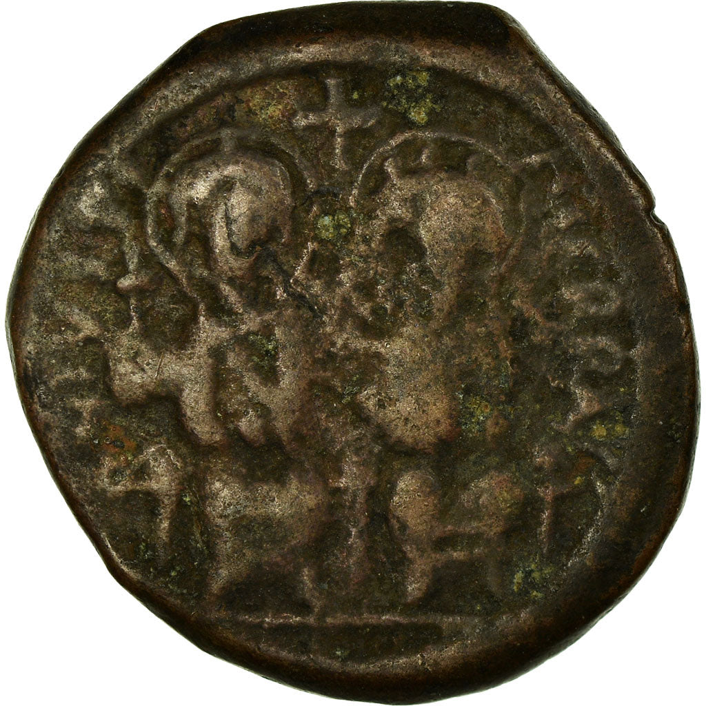 Monnaie, Justin II, Follis, 576-577, Constantinople, TB, Cuivre, Sear:360