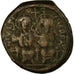 Monnaie, Justin II, Follis, 576-577, Constantinople, TB, Cuivre, Sear:360