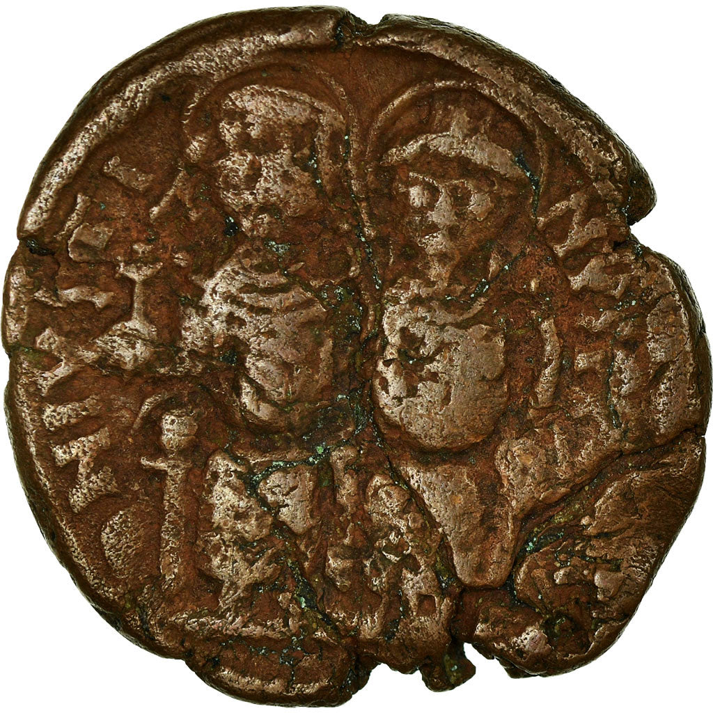 Monnaie, Justin II, Follis, 570-571, Nicomédie, TB, Cuivre, Sear:369