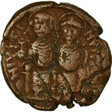 Monnaie, Justin II, Follis, 570-571, Nicomédie, TB, Cuivre, Sear:369