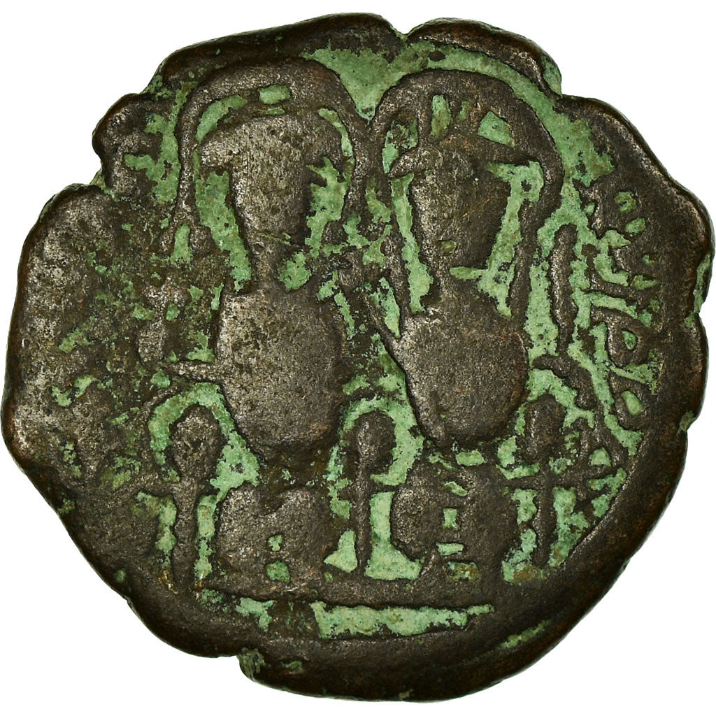 Monnaie, Justin II, Demi-Follis, 575-576, Nicomédie, TB, Cuivre, Sear:370