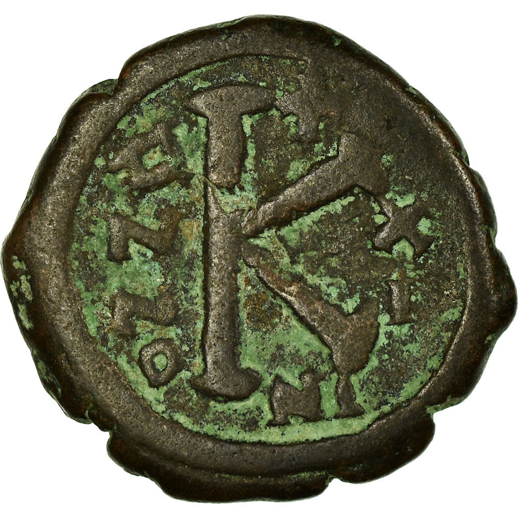 Monnaie, Justin II, Demi-Follis, 575-576, Nicomédie, TB, Cuivre, Sear:370