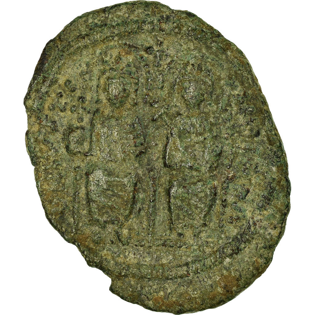 Monnaie, Justin II, Follis, 574-575, Cyzique, TB, Cuivre, Sear:372