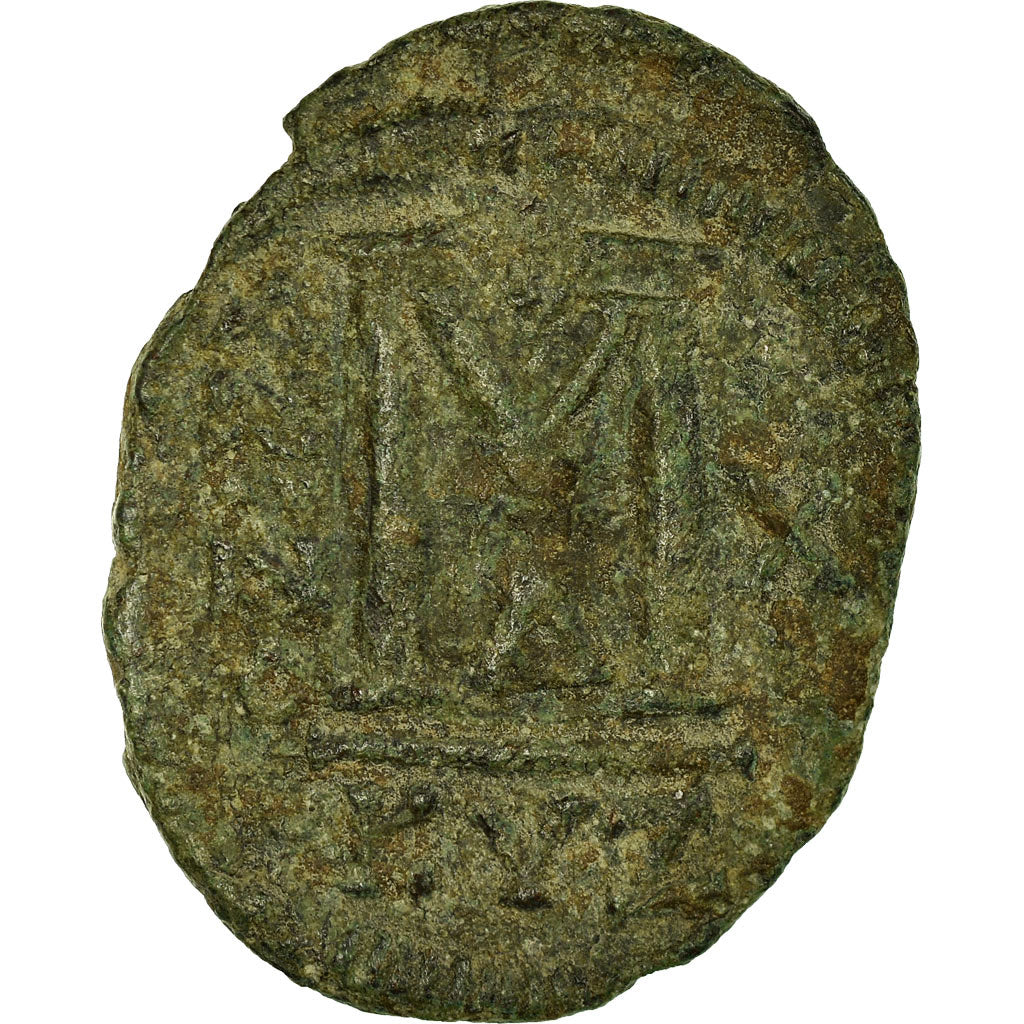 Monnaie, Justin II, Follis, 574-575, Cyzique, TB, Cuivre, Sear:372
