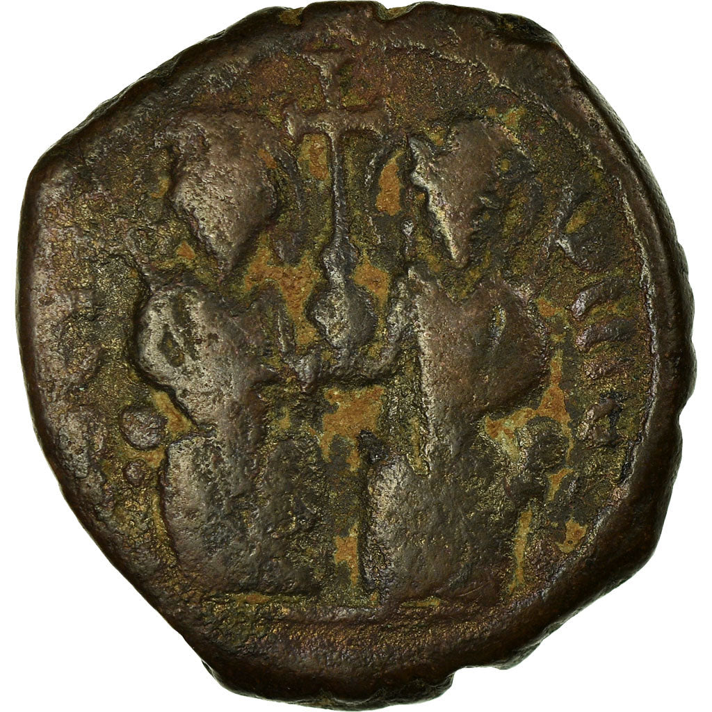 Coin, Justin II, Follis, 574-575, Antioch, VF(30-35), Copper, Sear:379