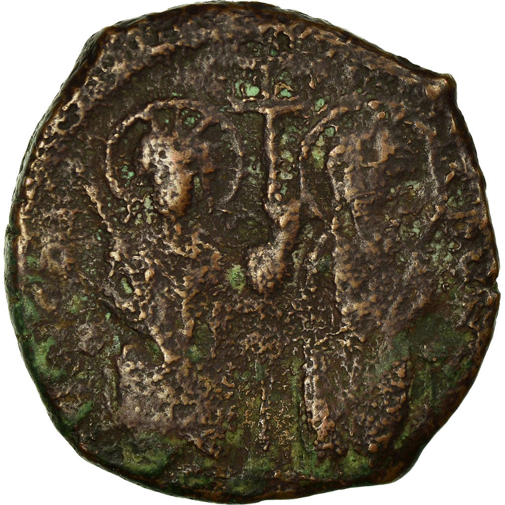 Moeda, Justin II, Follis, 572-573, Antioch, VF(20-25), Cobre, Sear:379