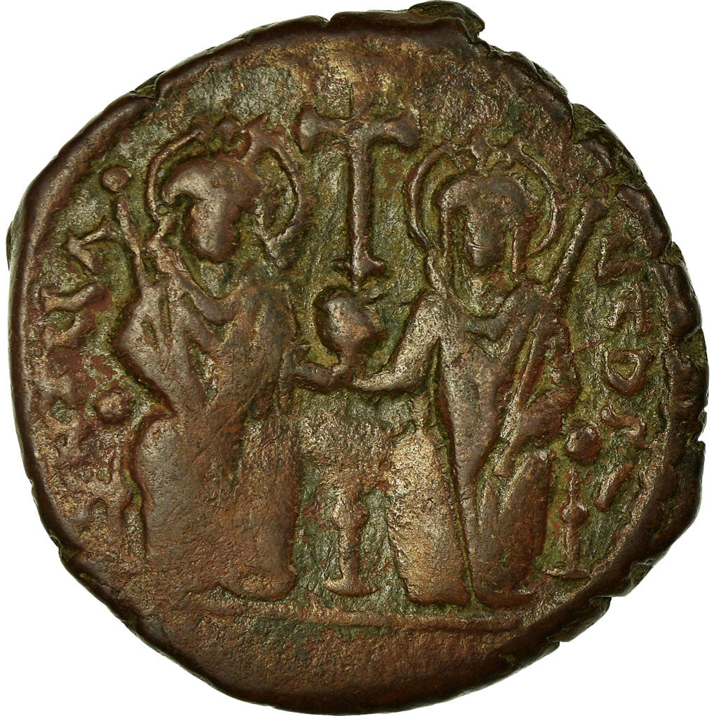 Monnaie, Justin II, Follis, 573-574, Antioche, TB+, Cuivre, Sear:379