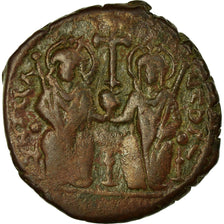 Monnaie, Justin II, Follis, 573-574, Antioche, TB+, Cuivre, Sear:379