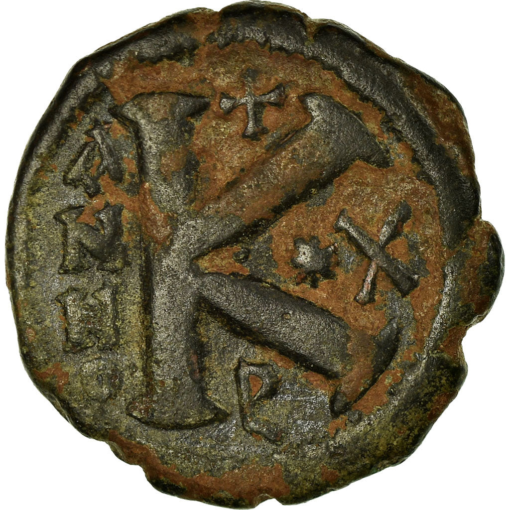 Moeda, Justin II, Half Follis, 573-574, Antioch, VF(30-35), Cobre, Sear:381