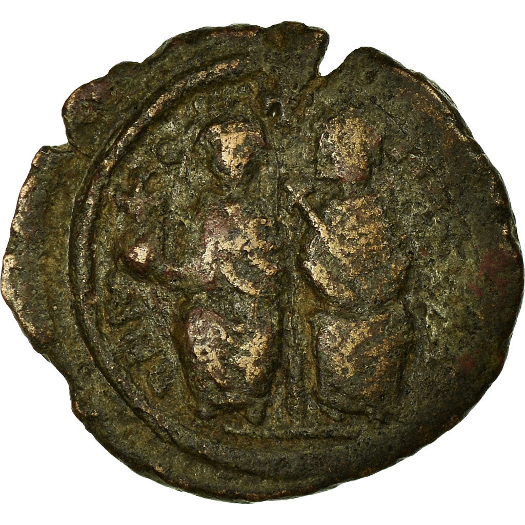 Monnaie, Justin II, Demi-Follis, 565-572, Rome, Très rare, TB+, Cuivre
