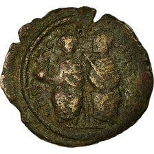 Monnaie, Justin II, Demi-Follis, 565-572, Rome, Très rare, TB+, Cuivre
