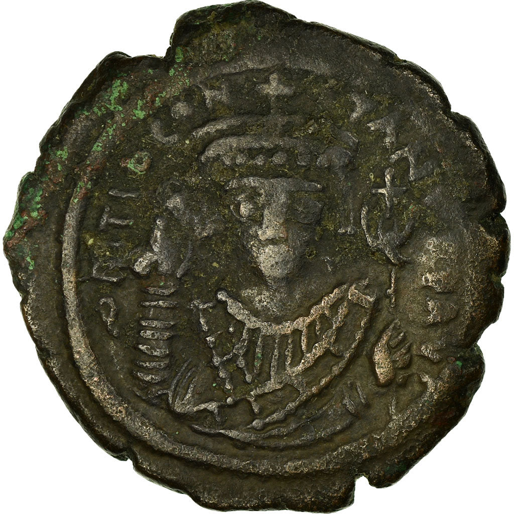Moneta, Tiberius II Constantine, Follis, 581-582, Constantinople, BB, Rame