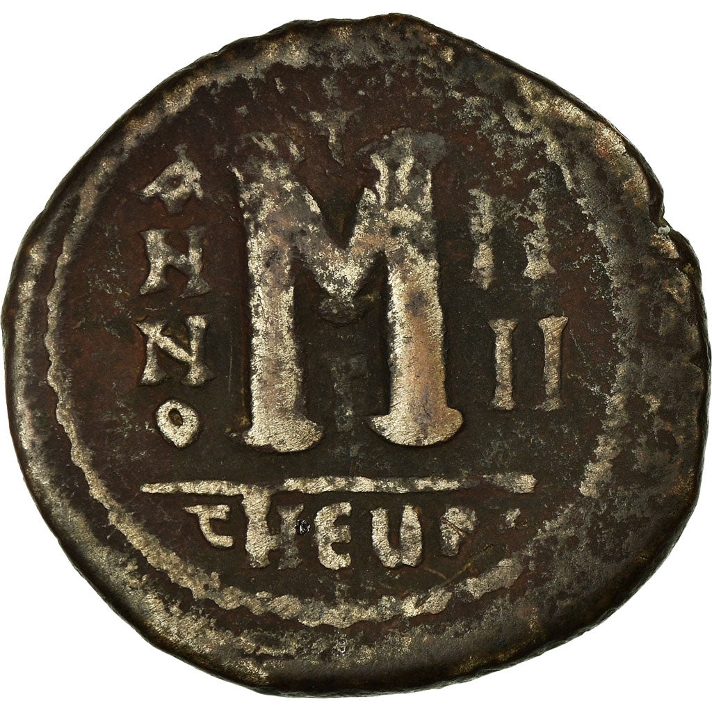 Moneta, Tiberius II Constantine, Follis, 578-579, Antioch, MB, Rame, Sear:447