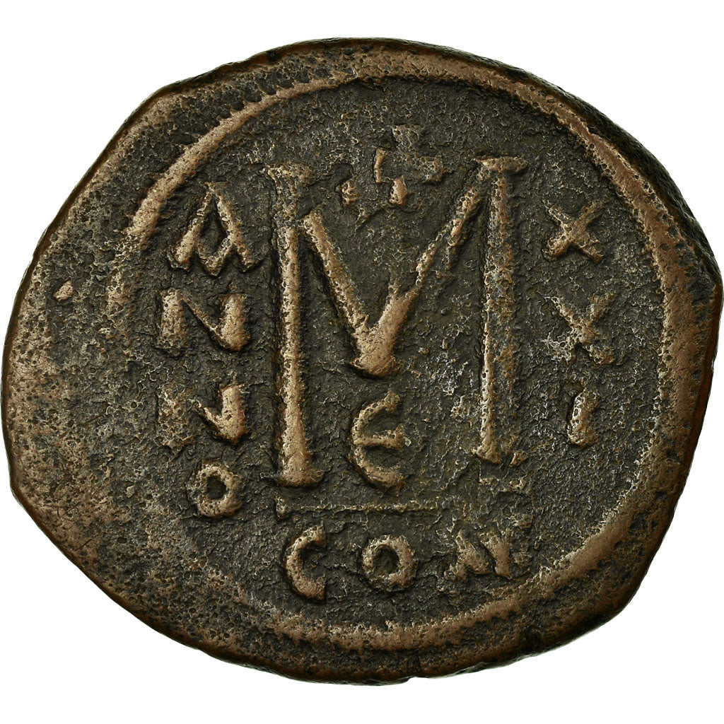 Moeda, Maurice Tiberius, Follis, 602-603, Constantinople, VF(20-25), Cobre