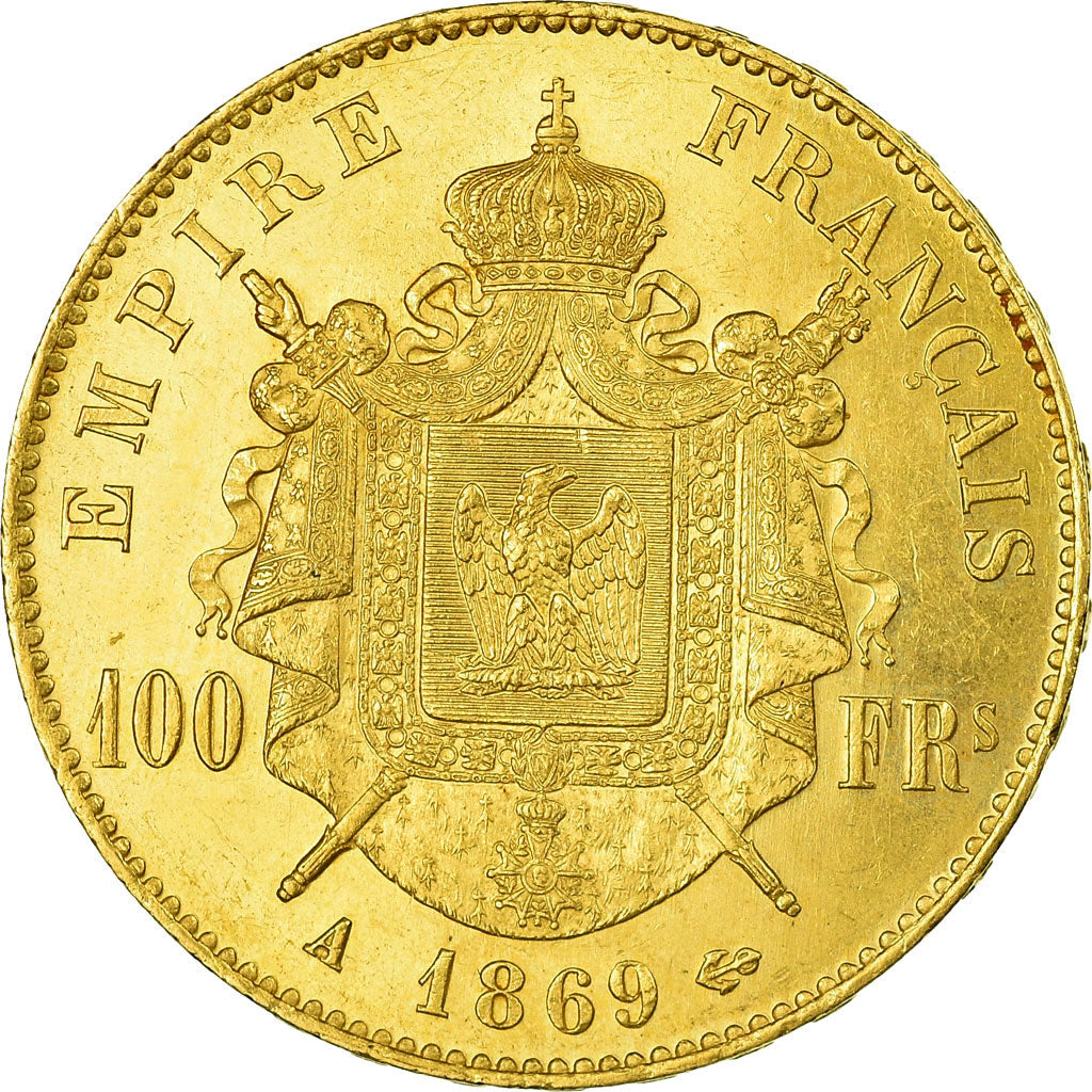 Moneda, Francia, Napoleon III, 100 Francs, 1869, Paris, EBC, Oro, KM:802.1