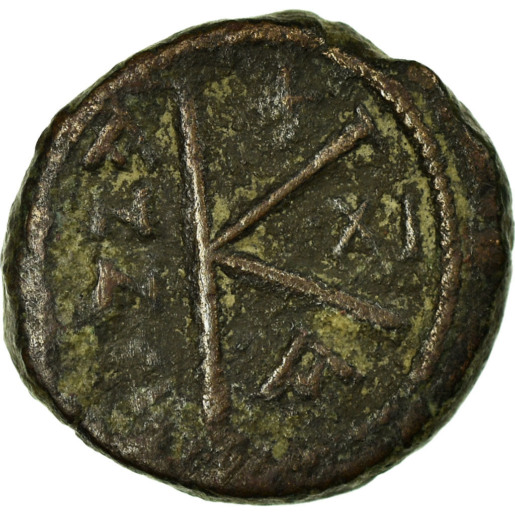Coin, Maurice Tiberius, Half Follis, 592-593, Constantinople, VF(20-25), Copper