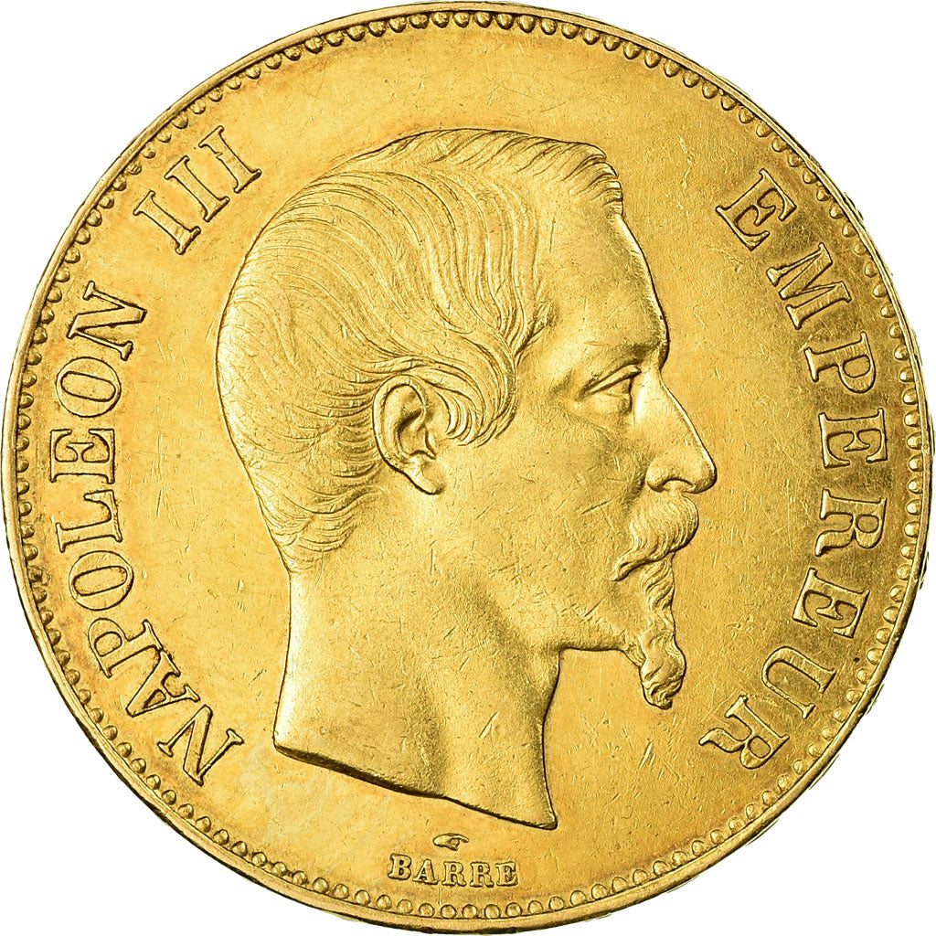Münze, Frankreich, Napoleon III, 100 Francs, 1858, Paris, SS, Gold, KM:786.1