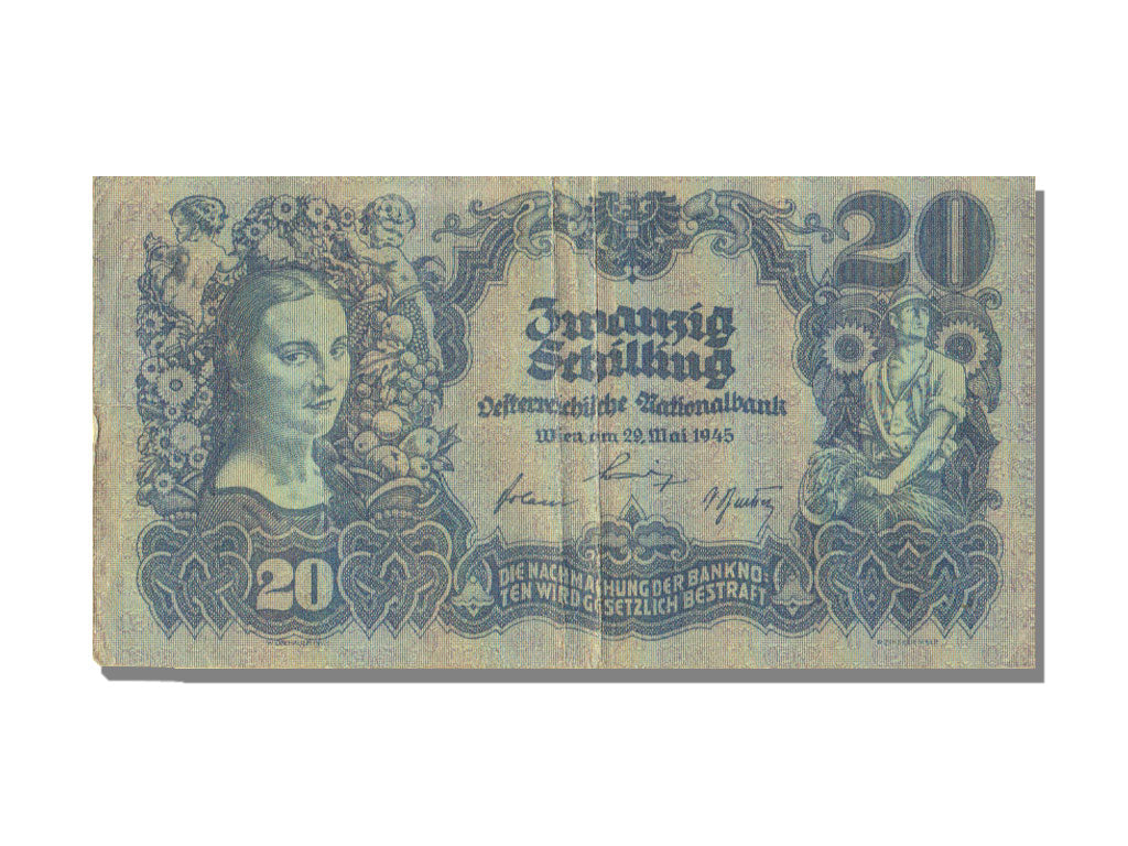 Austria, 20 Schilling, 1945, 1945-05-29, EF(40-45)