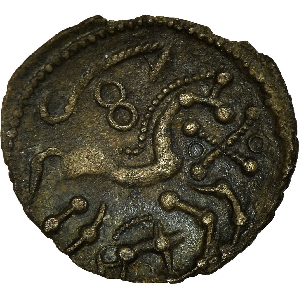 Monnaie, Ambiens, Denier scyphate au sanglier, SUP, Argent, Rare