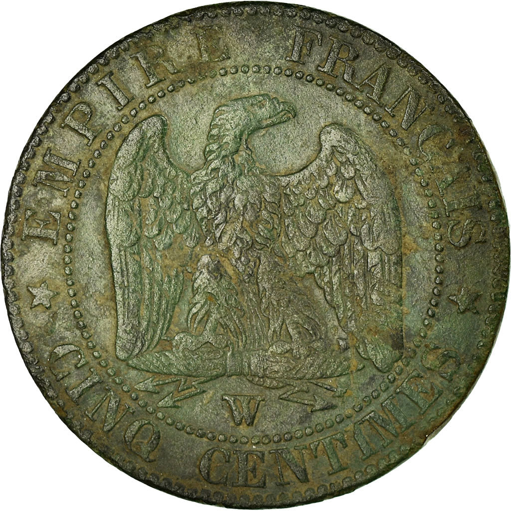 Coin, France, Napoleon III, 5 Centimes, 1857, Lille, Rare, VF(30-35), Bronze