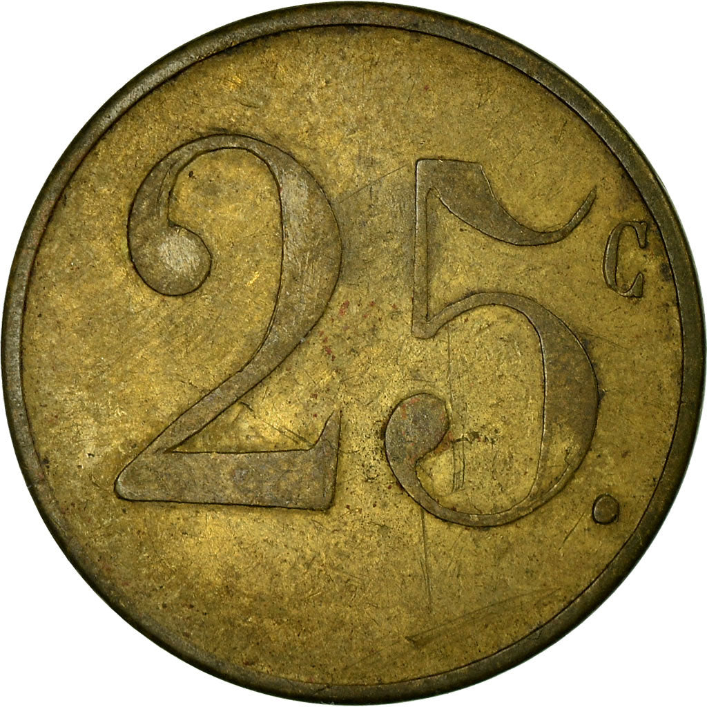 Monnaie, France, Brasserie du Passage, Saint-Etienne, 25 Centimes, TTB, Laiton