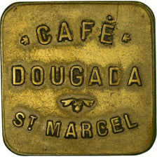 Moneda, Francia, Café DOUGADA, Saint-Marcel-sur-Aude, 50 Centimes, MBC, Latón