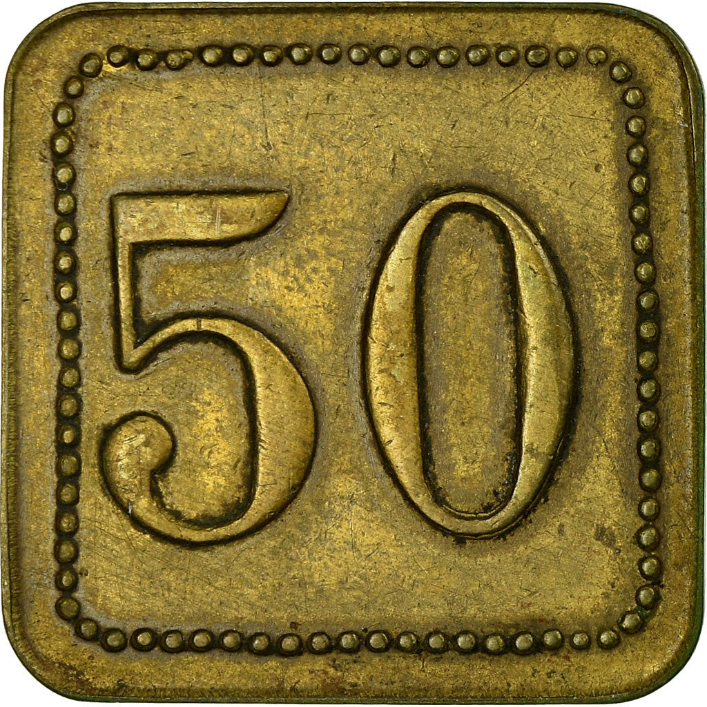 Moneta, Francia, Café DOUGADA, Saint-Marcel-sur-Aude, 50 Centimes, BB, Ottone