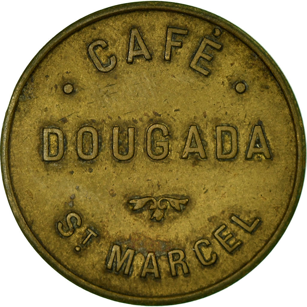 Monnaie, France, Café DOUGADA, Saint-Marcel-sur-Aude, 1 Franc, TTB+, Laiton