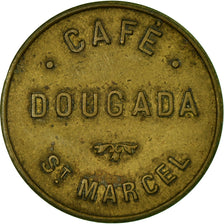 Munten, Frankrijk, Café DOUGADA, Saint-Marcel-sur-Aude, 1 Franc, ZF+, Tin